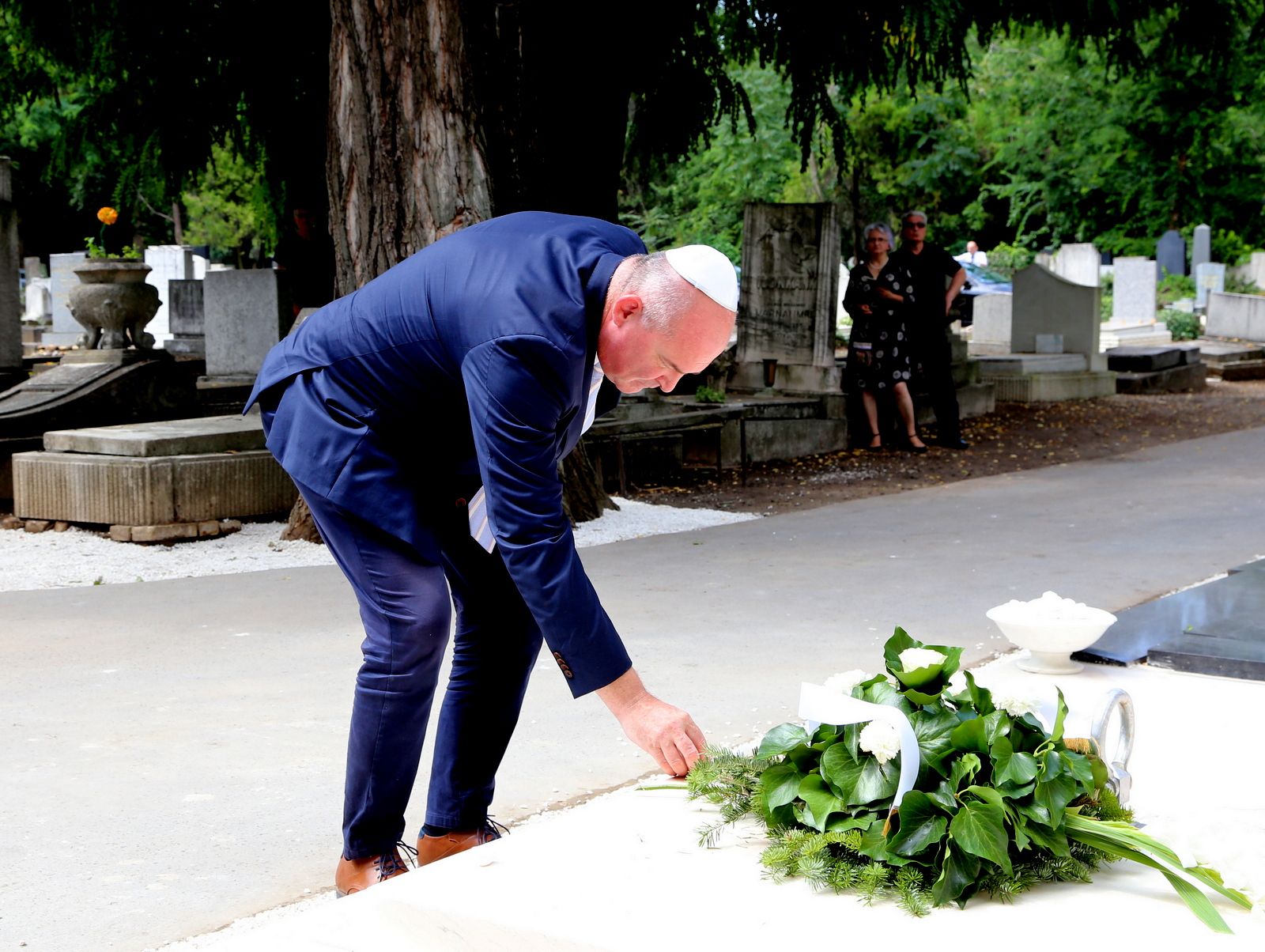 Maccabi Európa Játékok - Megemlékezés Hajós Alfréd felújított síremlékénél