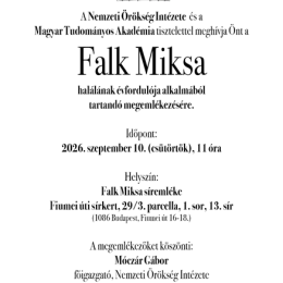 Falk Miksa megemlékezés